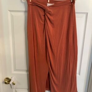 Anthropologie Terracotta Midi Skirt